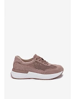 Kožené semišové tenisky na platforme Dark Beige Norisa Kožené semišové tenisky na platforme Dark Beige Norisa