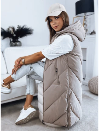 Dámska prešívaná vesta ZIPIS béžová FashionStreet TY3216