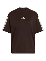 Dámske tričko adidas Essentials 3-Stripes Boyfriend, tmavo hnedé, KX0794