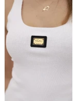 Rebrovaná blúzka s blúzkou biela