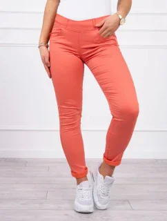 Tmavé marhuľové džínsové nohavice