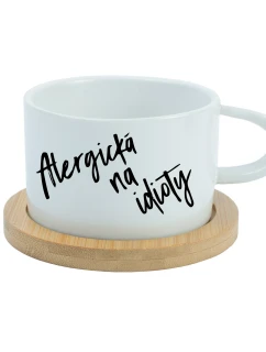 ALERGIC TO IDIOTS - biely pohár na makrónky 200 ml