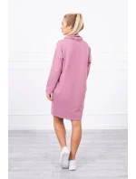 Šaty s kravatou tmavo ružové