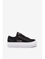 Dámske textilné tenisky na platforme Lee Cooper LCW-25-31-3431L black Dámske textilné tenisky na platforme Lee Cooper LCW-25-31-3431L black