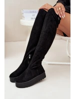 Kozaki Damskie Na Platformie Za Kolano Big Star SS274264 Czarne