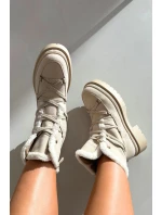 Śniegowce Damskie Z Kożuszkiem Beżowe Irmara