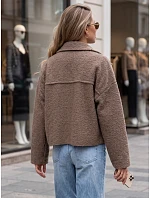 Krátky dámsky kabát typu „baranek“ so zipsom, Fango FashionStreet TY6060 Krátky dámsky kabát typu „baranek“ so zipsom, Fango FashionStreet TY6060