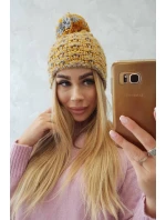 Fleecová čiapka Fiona K275 horčicová+sivá Fleecová čiapka Fiona K275 horčicová+sivá