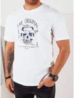 Pánske tričko s potlačou biele Dstreet RX5379