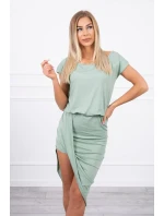 Sukienka asymetryczna ciemno miętowa