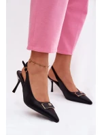 Dámske lodičky Sandále s ozdobným detailom Black Lurella Dámske lodičky Sandále s ozdobným detailom Black Lurella