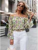 Dámska pruhovaná blúzka SPRIAN green FashionStreet RY2464 Dámska pruhovaná blúzka SPRIAN green FashionStreet RY2464