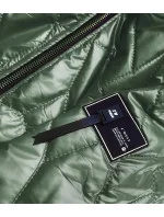 Zelená dámska bunda s ozdobným prešívaním (BR8101-10)