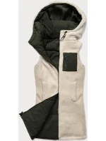 Obojstranná dámska vesta typu "lamb" v army farbe J Style (16M9166-136) Obojstranná dámska vesta typu "lamb" v army farbe J Style (16M9166-136)