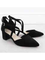 Dámske čierne sandále na podpätku Sergio Leone SK-830