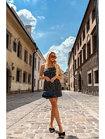 Dámske lodičky na podpätku s mašľou a imitáciou semišu Black Magnolia Dámske lodičky na podpätku s mašľou a imitáciou semišu Black Magnolia