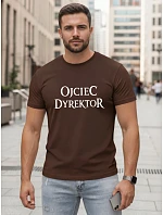 Pánske klasické tričko s nápisom bavlna hnedá FashionStreet NX5144R Pánske klasické tričko s nápisom bavlna hnedá FashionStreet NX5144R