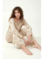 Vamp - Béžové pyžamo s potlačou 21093 - Vamp