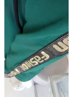 Mikina so zipsom na chrbte zelená