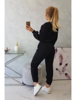 Zateplená súprava s krátkou mikinou čierna Zateplená súprava s krátkou mikinou čierna