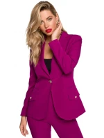 K141 Sako s dvojitým vreckom a klopou - rubínové K141 Sako s dvojitým vreckom a klopou - rubínové