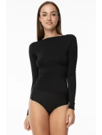 Dámske bezšvové tričko s dlhým rukávom Simple Longsleeve Shirt Black - Julimex