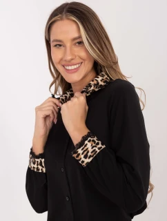 Dámska blúzka KS 4225.35 Black-Brown - FPrice