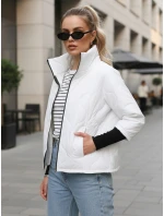Dámska prešívaná prechodná bunda biela FashionStreet TY5544 Dámska prešívaná prechodná bunda biela FashionStreet TY5544