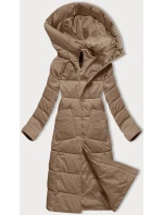 Dámska prešívaná dlhá zimná bunda Libland Dark Beige (7767) Dámska prešívaná dlhá zimná bunda Libland Dark Beige (7767)