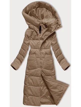 Dámska prešívaná dlhá zimná bunda Libland Dark Beige (7767) Dámska prešívaná dlhá zimná bunda Libland Dark Beige (7767)