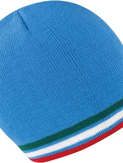 Result Headwear R 368X Pletená čiapka s kontrastnými pruhmi 28.368X modrá/zelená-biela-červená