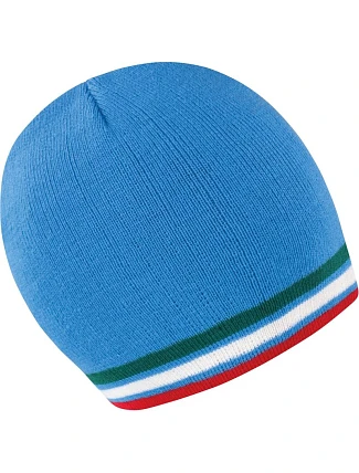 Result Headwear R 368X Pletená čiapka s kontrastnými pruhmi 28.368X modrá/zelená-biela-červená Result Headwear R 368X Pletená čiapka s kontrastnými pruhmi 28.368X modrá/zelená-biela-červená