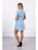 Modré bodkované šaty