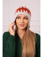 Dámska čiapka Nikol K405 biela+červená+béžová