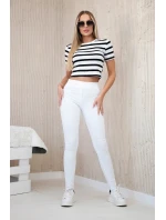 Džínsové nohavice biele