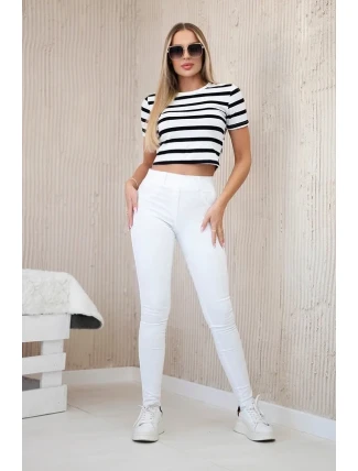 Džínsové nohavice biele