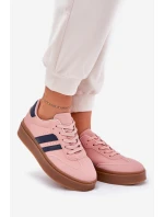 Sneakersy Damskie Na Platformie Z Eko Skóry Różowe Ediriella Sneakersy Damskie Na Platformie Z Eko Skóry Różowe Ediriella