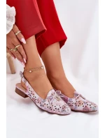 Ażurowe Baleriny Z Odkrytą Piętą Multikolor Navinnia