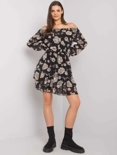 Šaty DHJ SK 15015.56P čierna a béžová