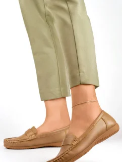 Dámske mokasíny B-3215 Dark beige - Gelteo