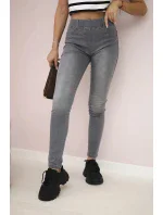 Grafitové džínsové nohavice