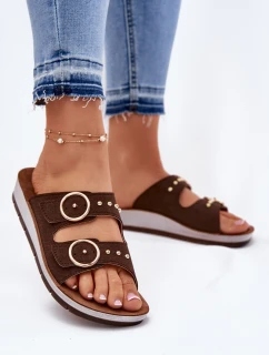 Wygodne Klapki Damskie Inblu CP000054 Brązowe