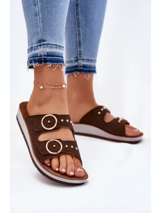 Pohodlné dámske papuče Inblu CP000054 brown