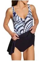 Jednodielne plavky so sukňou 7460 M1 tmavo modré a biele - Anita Jednodielne plavky so sukňou 7460 M1 tmavo modré a biele - Anita