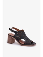 Sandále na podpätku model 211365 Vykročte štýlovo