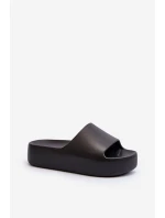 Damskie Klapki Na Grubej Podeszwie Czarne Oreithano