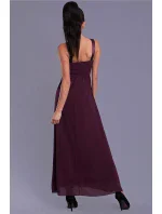 Dámske spoločenské šaty EVA LOLA s čipkou a kamienkami dlhé tmavo modrá