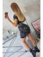 Súprava blúzky so sukňou moro graphite+black