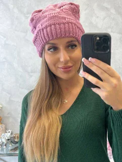 Dámska čiapka Nastia K373 tmavo ružová