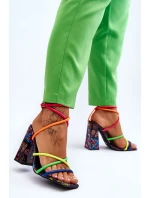 Modne Sandały Na Obcasie Multikolor Josette